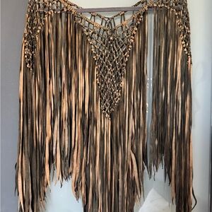 Savannah Tulum  Leather Fringe Top